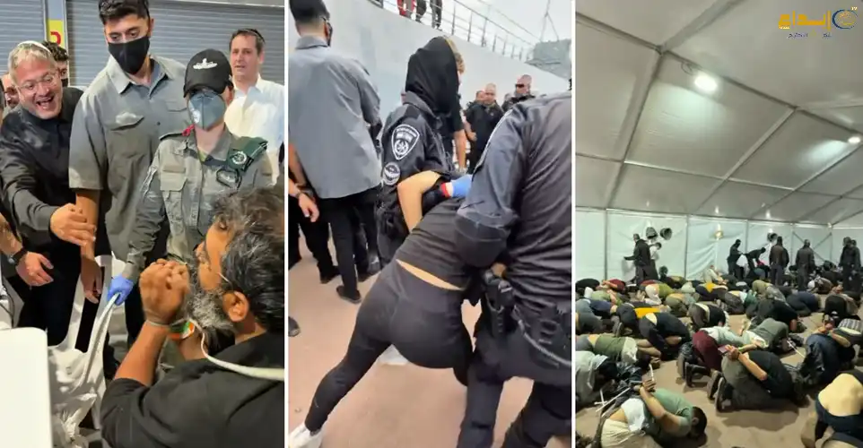 حماس تندد بـ”الانحطاط الأخلاقي” لقادة إسرائيل بعد نشر فيديو لناشطي أسطول غزة راكعين